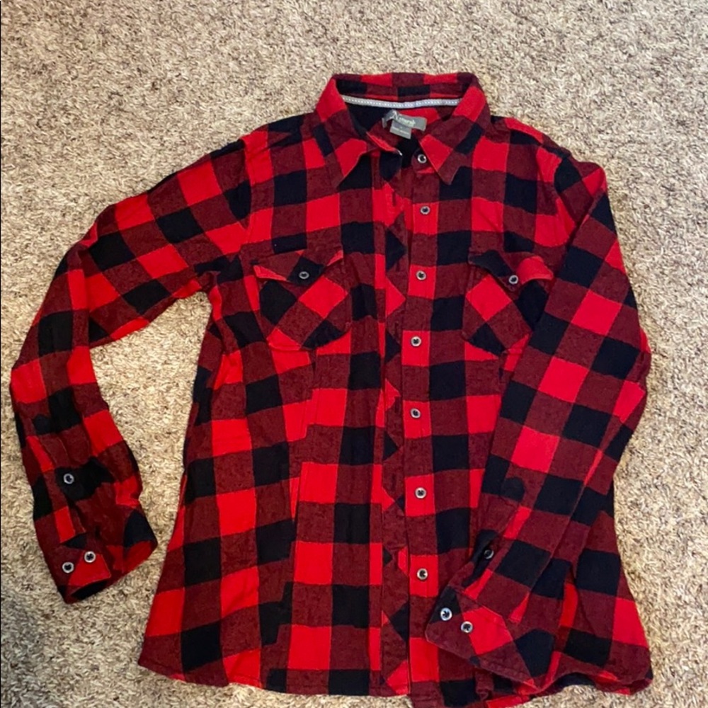 Buffalo Check Red & Black Women’s Flannel Shirt S